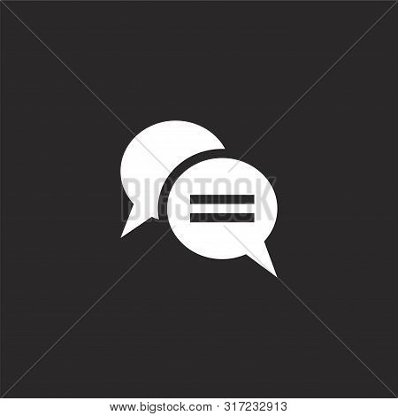 Chat Icon. Chat Icon Vector Flat Illustration For Graphic And Web Design Isolated On Black Backgroun