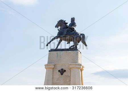 Togliatti, Samara Region / Russia - July 2, 2019: Monument To Vasily Nikitich Tatishchev-the Founder