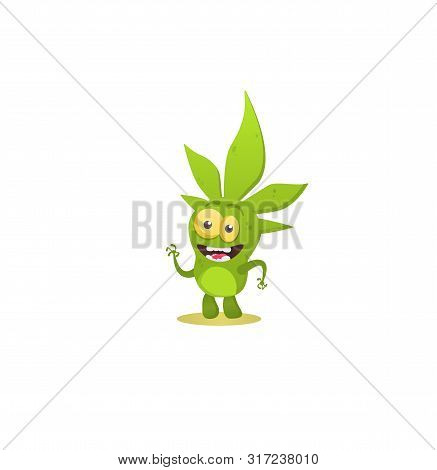 Cartoon Colorful Scary Funny Character. Flat Design. - Vector