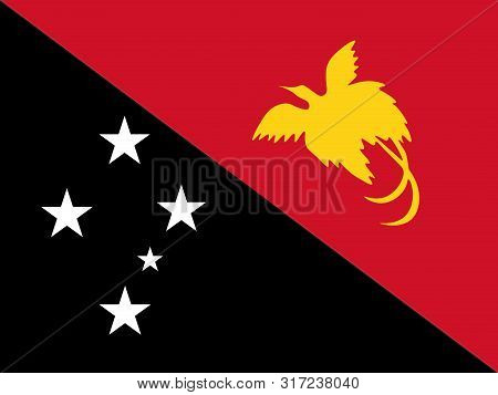 Vector Flag Of Papua New Guinea. Eps 10 Vector Illustration. Port Moresby