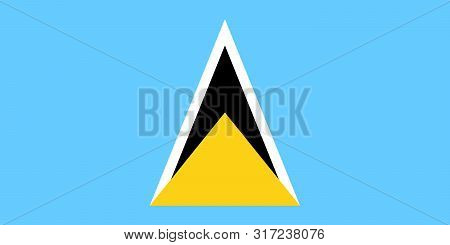 Vector Flag Of Saint Lucia. Eps 10 Vector Illustration. Castries