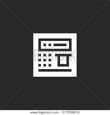 Atm Icon. Atm Icon Vector Flat Illustration For Graphic And Web Design Isolated On Black Background 