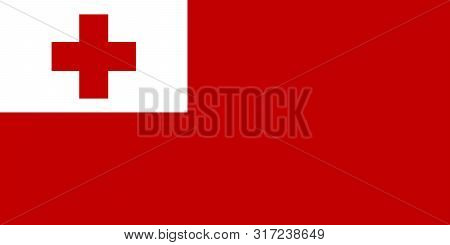 Vector Flag Of Tonga. Eps 10 Vector Illustration. Nukualofa