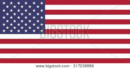 Usa National Tradional Flag Blue Red White Colours