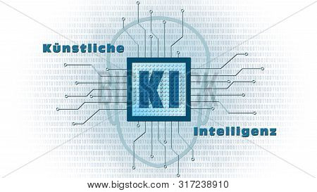 Kuenstliche Intelligenz Hintergrund) - Abstract Concept Of Cyber Technology And Automation - 3d Illu