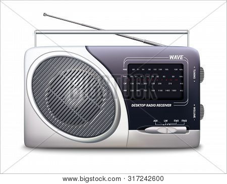 Radio Retro Icon. Realistic Illustration. Isolated On A White Background. Vector.