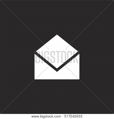 Email Icon. Email Icon Vector Flat Illustration For Graphic And Web Design Isolated On Black Backgro