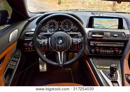 20 September, 2016 - Kiev, Ukraine; Bmw M6. View Of The Interior Of A Modern Automobile Showing The 