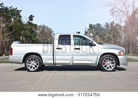 Kiev, Ukraine; August 23, 2014. Dodge Ram Srt-10 In The City