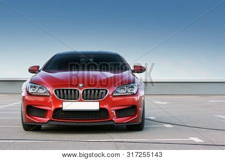 July 5, 2016 - Kiev, Ukraine. Red Bmw M6 In The City