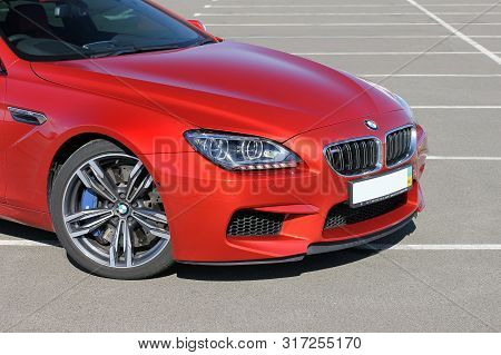 July 5, 2016 - Kiev, Ukraine. Red Bmw M6 In The City