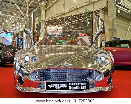 Kiev, Ukraine; May 29, 2011. Chromed Spyker C8 Laviolette Spyder