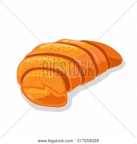 Fresh Crescent Roll Or Croissant. Viennoiserie Pastry Of Austrian Or French Cuisine. Sweet Breakfast