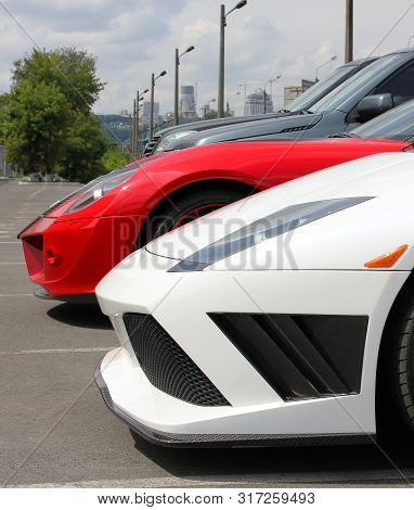 Kiev, Ukraine; April 11, 2016. Lamborghini Murcielago Imsa In The City