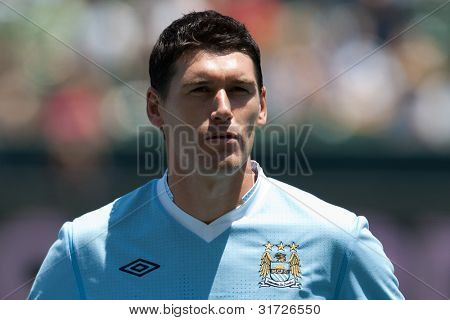 Carson, ca. 24. Juli: Manchester City fc Mittelfeldspieler Gareth Barry # 18 vor der Welt Fußball Chal