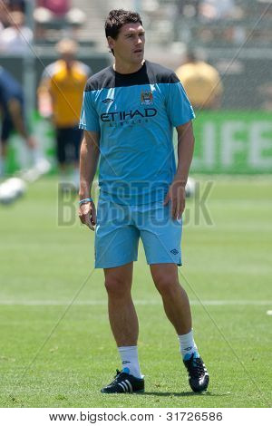 CARSON, CA. - Juli 24: Manchester City FC M Gareth Barry #18 vor der World Football Challenge-gam