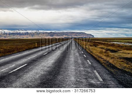 Beautiful Landscape And Near The Selfoss Waterfall In Northeastern Iceland.