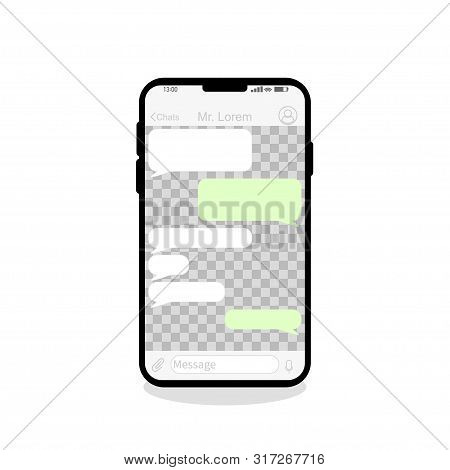 Mobile Phone Social Networks Chating On Empty Background