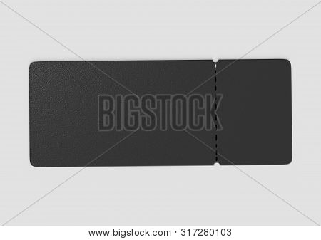 Blank ticket for mock up design or design presentation. 3d illustration.