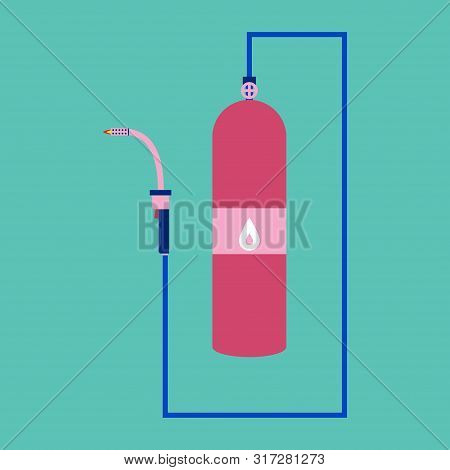 Profession And Occupation Set. Metal Welding Equipment, Gas Cutting Flat Design Icon.welder Worker. 