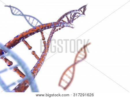 3d Model Dna. 3d Render Heredity. 3d Image Dnk Molecule.