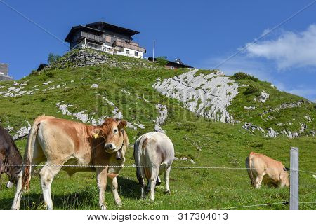 Mountain Village Of Melchsee-frutt In The Swiss Alps