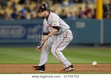 LOS ANGELES - 19. května: San Francisco Giants 2B Freddy Sanchez #21 během hry MLB 19. května 2011 