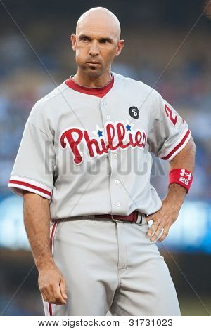 LOS ANGELES - AUG 8: Philadelphia Phillies LF Raul Ibanez #29 během hry MLB na srpen 2011 8 d