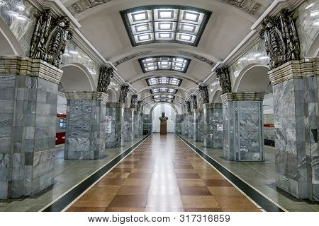 Saint-petersburg.russia.july 3, 2019.the Interior Of The Metro Station 