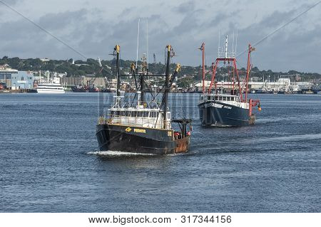 New Bedford, Massachusetts, Usa - August 8, 2019: Commercial Fishing Vessels Predator And Arcturus C