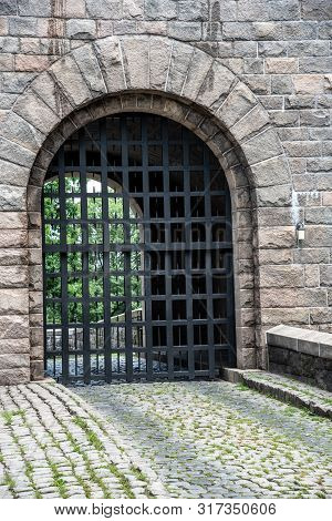 Door To A Romanesque And Gothic Building In Nyc