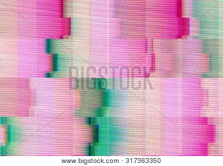 Abstract Background With Glitch Scanlines Tv Style