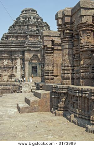 Hinduistický chrám v Konark, Orissa, Indie