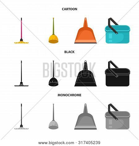 Vector Design Of Cleanup And Household Icon. Set Of Cleanup And Washing Stock Vector Illustration.