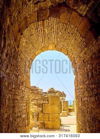 Aditus Of The Roman Theatre Of The Baelo Claudia Archaeological Site. Tarifa, Cadiz. Andalusia, Spai