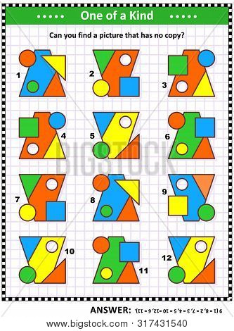 Iq Training Educational Math Puzzle For Kids And Adults With Basic Shapes -  Trapezoid, Square, Circ