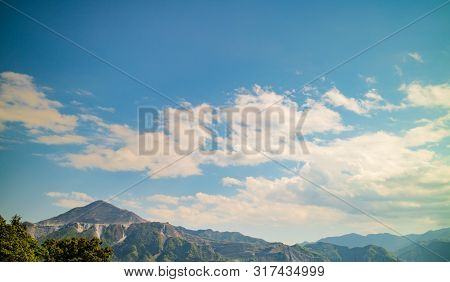 A View Of Mt. Buko With Its Mining Scars, Taken From The Suspension Bridge That Leads Into Chichibu 