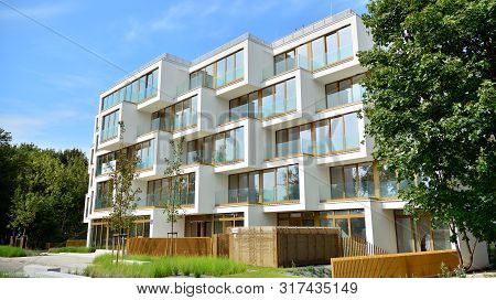 Warsaw, Poland. 16 August 2019. Modern Apartment Building 
