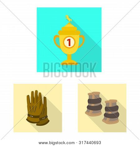 Vector Illustration Of Track And Racing Logo. Collection Of Track And Riding Vector Icon For Stock.