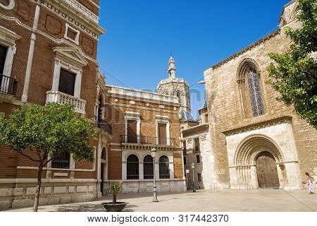 Valencia, Spain-07/21/2019: Palacio Arzobispala, Archiepiscopal Palace in the old town of Valencia. 