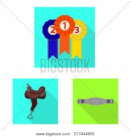 Vector Design Of Track And Racing Icon. Set Of Track And Riding Stock Vector Illustration.