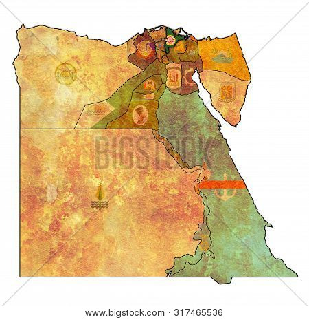 Flag Of Dakahlia On Map Of Egypt Governorates