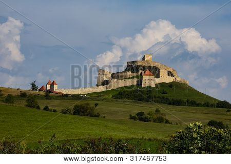Rupea, Romania - August 21st, 2018: The Rupea Citadel, One Of The Oldest Archaeological Sites In Rom