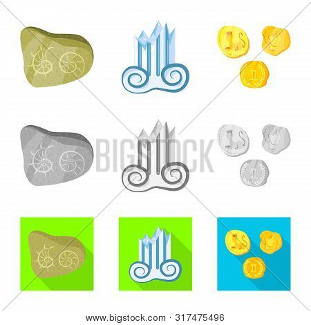 Isolated Object Of Story And Items Logo. Set Of Story And Attributes Stock Vector Illustration.