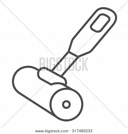 Lint Roller Thin Line Icon. Adhesive Roller Vector Illustration Isolated On White. Cleaning Roller O