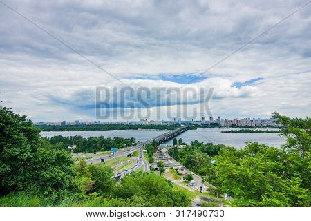 Top View Of Left Bank Kyiv, Ukraine