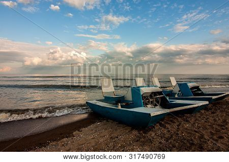 Two Catamarans At Coastline