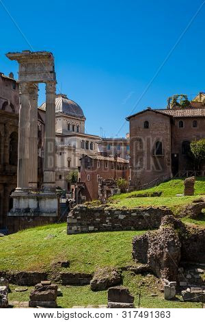 Rome, Italy - April, 2018: Temple Of Apollo Sosianus A Roman Temple Dedicated To Apollo In The Campu
