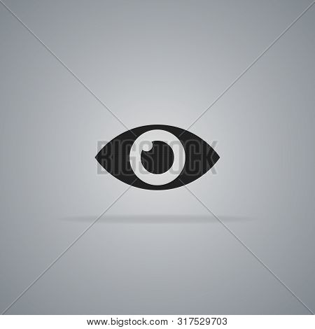Eye Black Icon In Flat Style Isolated On White Background. Vector Template.