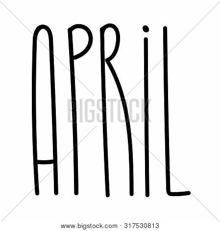 Seasonal Calendar Typography Template Text Lettering Month